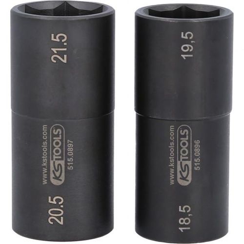 KS TOOLS Kraft-Stecknuss-Satz 1/2 Spezial-Alu-Felgen-Kraft-Stecknuss-Satz für Ford, 18,5 / 19,5 20,5 21,5, 2-tlg 5150895