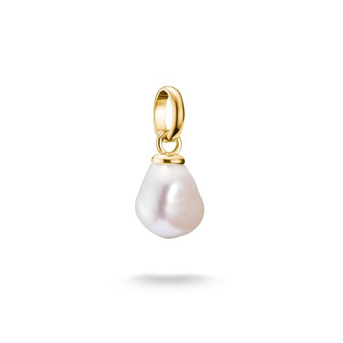 Charm Perle THOMAS SABO "Charm Süßwasserzuchtperle - Connect", gold (gelbgoldfarben, weiß), Charms, Damen, Perlen, Silber 925 (recycelt), mit Süßwasserzuchtperle