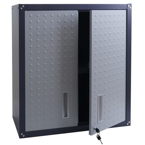 Hängeschrank MCW-O52, Wandschrank Lagerschrank Bücherschrank, abschließbar Stahl 77x77x31cm ~ hellgrau/dunkelgrau