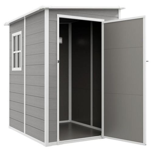 4goodz Aluminium aanbouw tuinschuur 122x149x192/177 cm /wit