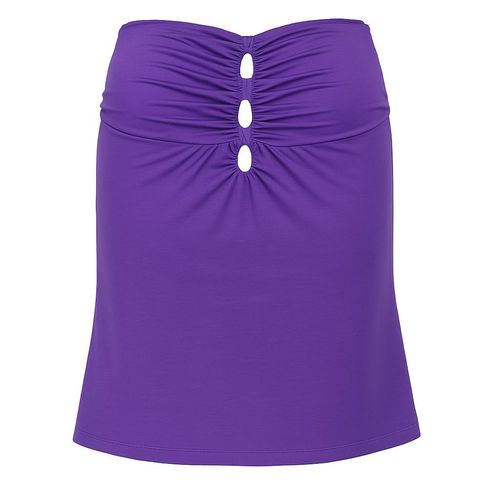 Trägerloses, gerüschtes Jersey-Top – Lila