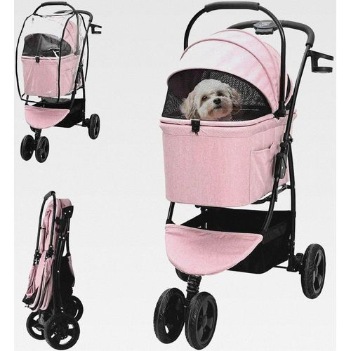 Faltbarer Haustierwagen Verstellbar Rosa 78 x 54 x 101 cm,Tier- & Haustierbedarf,Haustierbedarf,Pet-Stroller,Rosa,9.02 KG,42012437