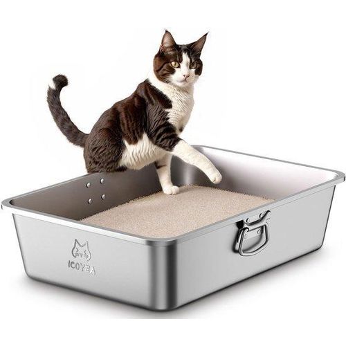 Große Metall-Katzenbox XXL, geurlos, einfach zu reinigen, 60 x 40 x 15 cm