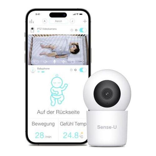 Video-Monitor-Fernbedienung, Pan Tilt Zoom-Kamera, 2-Wege-Talk, Nachtsicht, Hintergrund-Audio, Bewegungserkennung und monatliche Gebühren (kompatibel