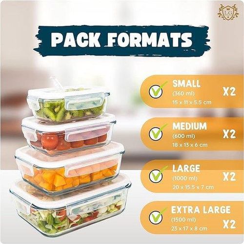 Gläserne Lebensmittelbehälter-Set