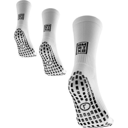 Fußballschuhe mit 3 Komfort-Stop-Schuhen - Premium Fußballschuhe mit maximaler Grip - Extra Anti-Slip-Schuhe für einen stabilen Grip - Weiss, Größe Klein