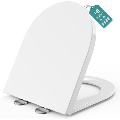 Deksel für D-WC-Sitz, 430*360mm, kurz, weiß, Soft-Close, WC-Sitz, Familie
