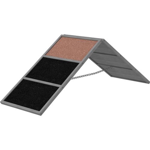 Hundesport-Rampe, Hundesportgerät, A-förmiges Gestell, rutschfeste Oberfläche, 173 x 59 x 66 cm, Grau