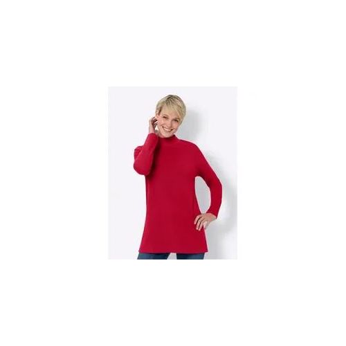 Longshirt CLASSIC BASICS "Longshirt", Damen, Gr. 52, rot, 100% Baumwolle, unifarben, Shirts Longshirt