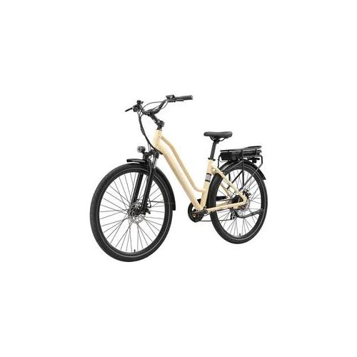 E-Bike MAXTRON "Maxtron Urban 7 E-Citybike 28 Zoll" Gr. 45, beige, schwarz, Elektrofahrräder, 45cm, 20 Zoll (50,80cm), Tiefeinsteiger für Damen