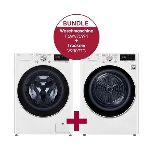 LG Waschmaschine (9 kg, 1.600 U./Min.) und Trockner (9 kg) im Set F6WV709P1.V9R09TC F6WV709P1.V9R09TC