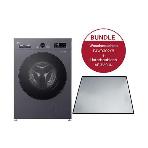 LG LG Waschmaschine (EEK A, 9 kg, 1.310 U./Min.) Unterbaufähig mit Steam & Inverter Direct Drive® + Unterbaublech F4WB309YB.AFB600N F4WB309YB.AFB600N