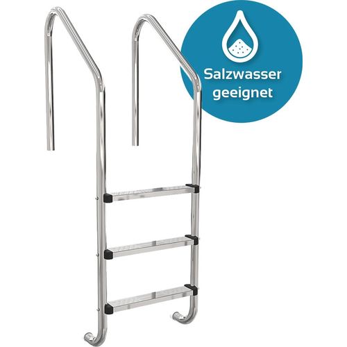 Einstiegsleiter Edelstahl V4A | weites Modell | 4 Edelstahlstufen