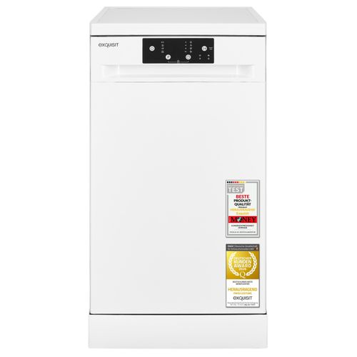 Geschirrspüler | Exquisit GSP9109-451D weiss | 9 Maßgedecke | Eco Wasserverbrauch 10,0 L/Zyklus | 49 dB | Energieklasse D | Weiss