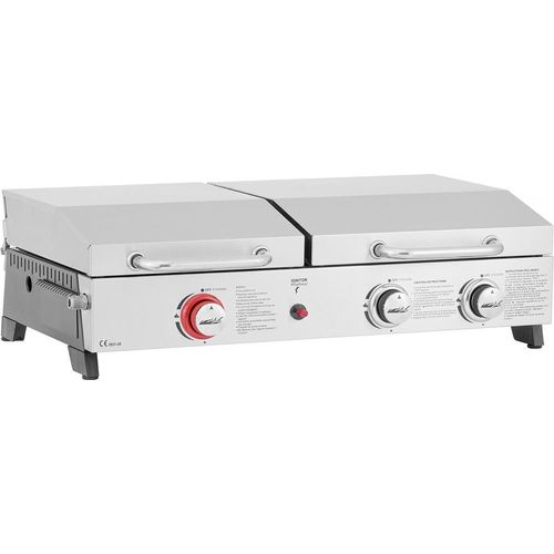 Plancha Gasgrill mit Rost und Plancha "Flamo" - 3 Brenner - Grau