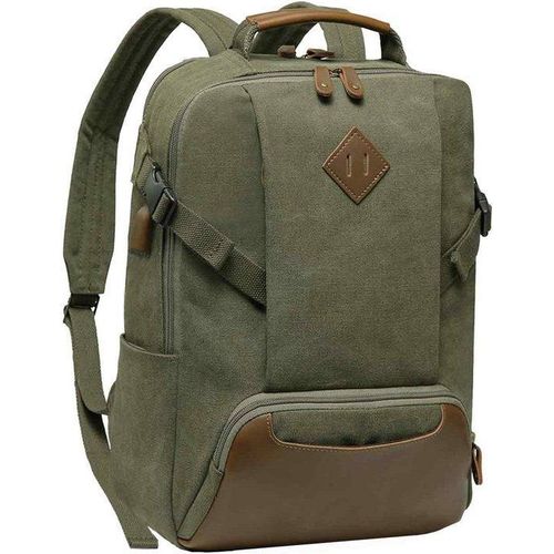 Waterbeständige Vintage Canvas Schulranzen - Buchtaschen Anti-Diebstahl - 156-Zoll - USB-Ladestation Casual Tagesranzen - Universitäts-Taschen für Jugendliche