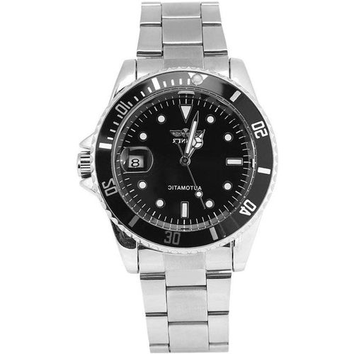 Mechanischer Herrenarmband - Automatisches Uhrwerk - Tages- und Datumsanzeige - Stahlband - 41mm Gehäuse - Schwarz