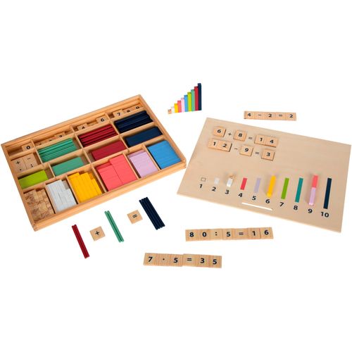 Lernspielzeug SMALL FOOT "Lernbox Rechenstäbchen - Educate", bunt, Lernspielzeug, KinderB:31cm H:4cm L:42cm, Holz, B:31cm H:4cm L:42cm