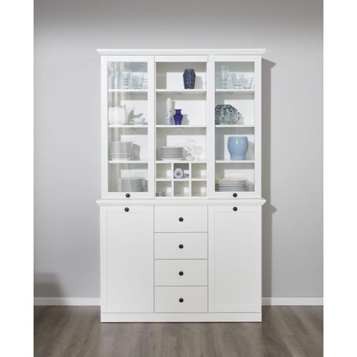 Buffetaufsatz HOME AFFAIRE "Örebro", weiß, B:119cm H:106cm T:36cm, Holzwerkstoff, Möbelaufsätze, Buffetaufsatz mit 2 Türen & 9 Fächern - (B/T/H) 119/36/106 cm