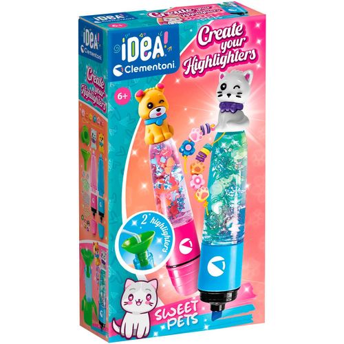 Kreativset CLEMENTONI "Idea, Deine Textmarker-Kreationen - Süße Tierfreunde", bunt, Kreativsets, Kinder, Kunststoff