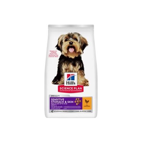 Hill's Science Plan croquettes pour chien, Sensitive Stomach & Skin, Small & Mini Adult, au poulet 1,5 kg