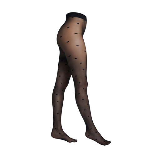 Feinstrumpfhose CAMANO "hearts 1er Pack", Damen, Gr. L, schwarz, 90% Polyamid, 10% Elasthan, Strumpfhosen Feinstrumpfhose