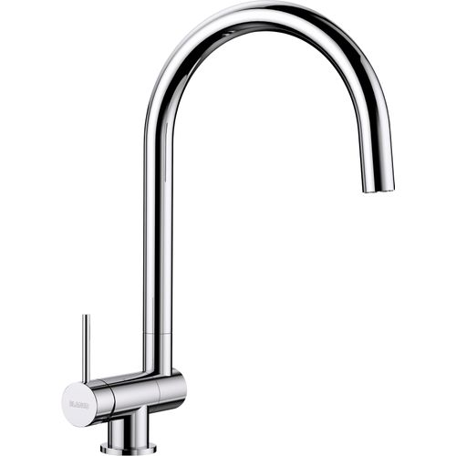 Küchenarmatur BLANCO "CORESSA-F Hebel links", grau (chrom), B:12,3cm H:35,6cm, Armaturen, klappbare Vorfensterarmatur