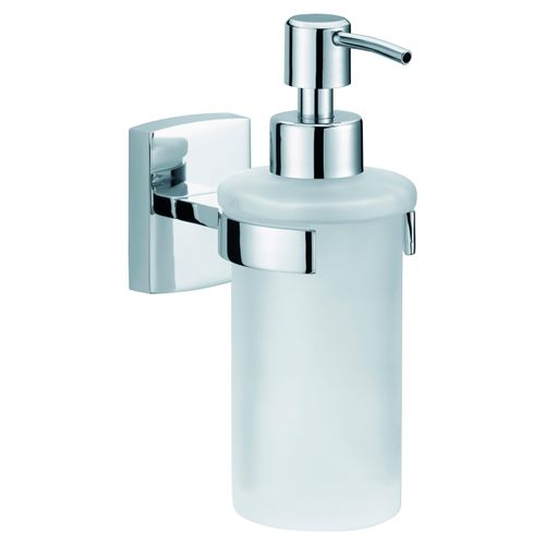 Seifenspender TESA "1x tesa klaam Design-Seifenspender", chrome, Dosierspender, Seifenspender, chrom-weiß 12,5 cm : 7 cm : 17 cm
