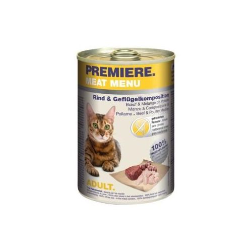 PREMIERE Meat Menu Nassfutter Katze Adult Rind und Geflügelkomposition 12x400 g