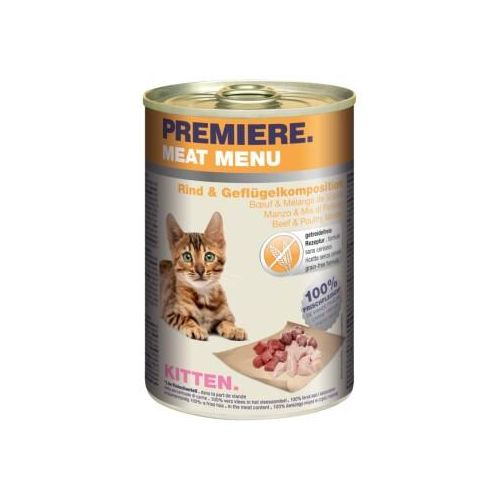 PREMIERE Meat Menu Nassfutter Kitten Rind und Geflügelkomposition 24x400 g