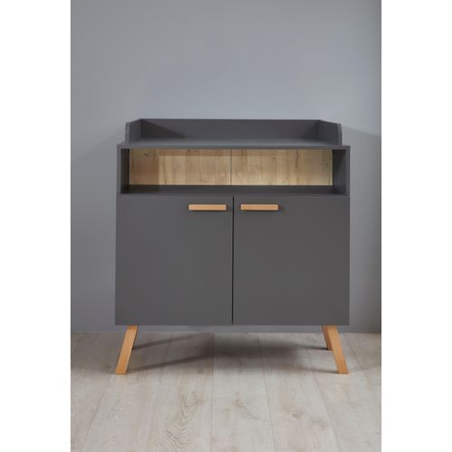 Wickelkommode TRENDTEAM "Mats", grau, B:96cm H:105cm T:78cm, Holzwerkstoff, Wickelkommoden, Wickelkommode