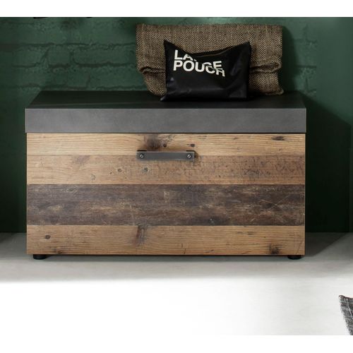 Sitzbank HOME AFFAIRE "Ilana", graphit grau matera, B:80cm H:45cm T:37cm, Holzwerkstoff, Sitzbänke, Sitzbank, Sitzbank mit Klappe & Stauraum - (B/T/H) 80/37/45 cm