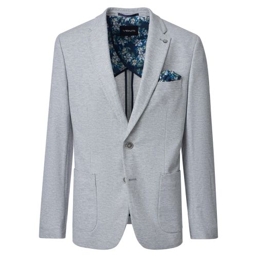 Sakko VENTI "VENTI Sakko uni", Herren, Gr. 50, grau, 76% Polyester, 12% Viskose, 6% Elasthan, 6% Polyamid, Sakkos Sakko