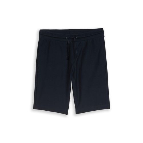 TOM TAILOR Herren Regular Fit Shorts mit Kordelzug, blau, Uni, Gr. S