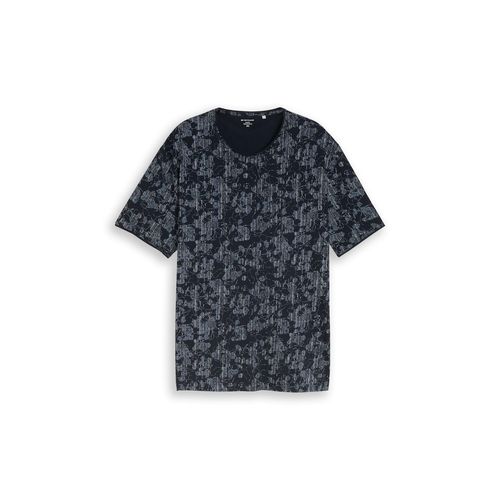 TOM TAILOR Herren Plus Size - T-Shirt mit Allover-Print, blau, Gemustert, Gr. 4XL