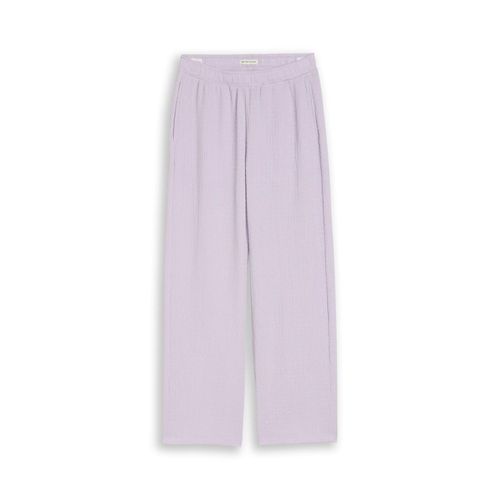 TOM TAILOR Mädchen Wide Leg Hose mit Struktur, lila, Uni, Gr. 146