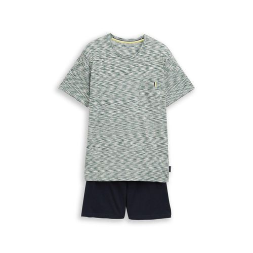TOM TAILOR Herren Pyjama-Set mit Muster, grün, Meliert, Gr. 54