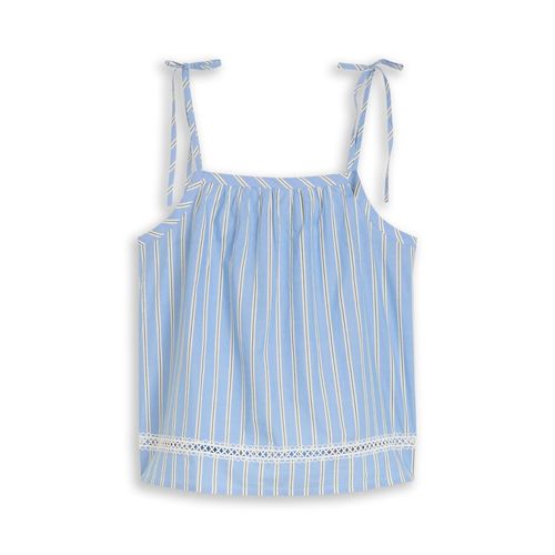 TOM TAILOR DENIM Damen Blusentop mit Streifenmuster, blau, Gestreift, Gr. XS
