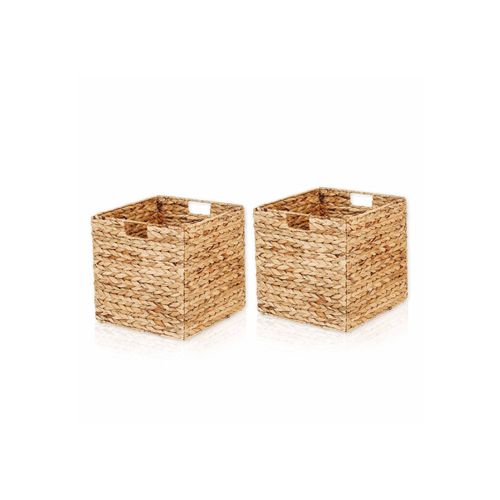 Aufbewahrungsbox LYCCE "Aufbewahrungskorb Aufbewahrungskorb Wasserhyazinthe", braun (natur), B:33cm H:33cm T:33cm, Aufbewahrungsboxen, Aufbewahrungsbox