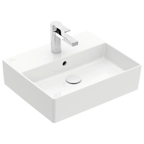 Villeroy & Boch Memento 2.0 Waschtisch 4A225001 50 x 42 cm, weiß alpin, mit Hahnloch, mit Überlauf