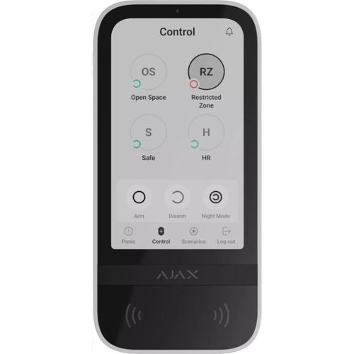 Ajax Touchscreen-IPS-Tastatur mit RFID-Leser - Voll- oder Gruppenaktivierung/Deaktivierung - Steuerung von Automatisierungsszenarien