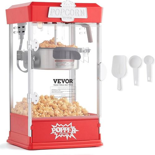 Popcorn Popper Machine Tabletop Popcorn Maker 480W 4 Oz Red