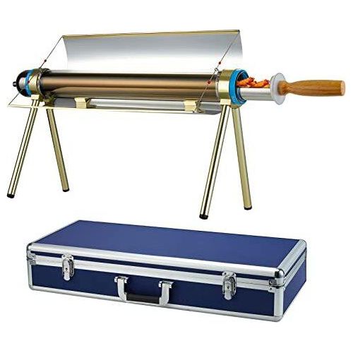 ARWIC Solarofen Solargrill Sonnenkocher 3,3 lb Solarkocher mit tragbarem Gehäuse Faltbarer Campingkocher 360 ° Vakuum-Konzentrationsheizung für