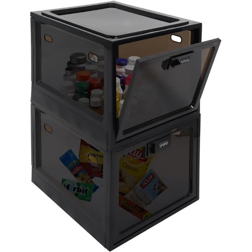 Abschließbare Box (2 Stück), abschließbare Medikamentenbox, große transparente Box mit Zahlenschloss für Medikamente, Snacks und Mobiltelefon