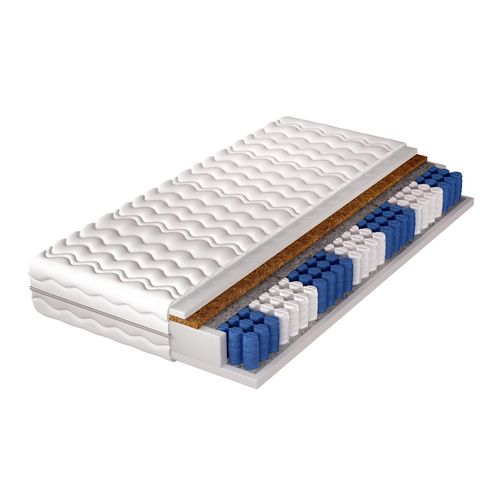 Matratze 140x200 H3/H4 NEWONA – Taschenfederkern, Kokos, 7 Zonen, beidseitig, orthopädisch, gegen Rückenschmerzen