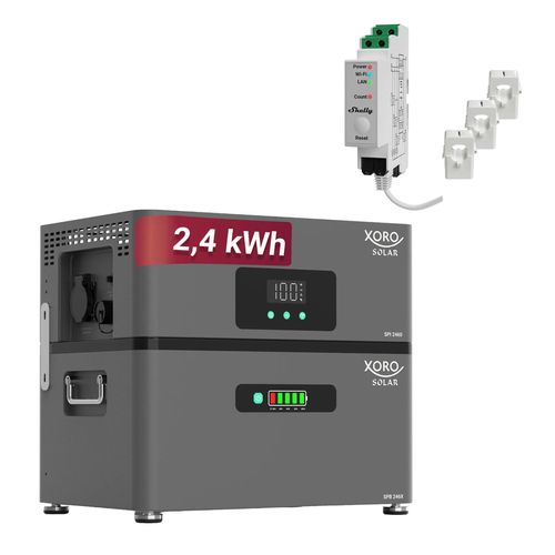 XORO SOLAR ATLAS-D 2.4 kWh Stromspeicher mit Shelly Pro 3 EM, modular bis 12 kWh