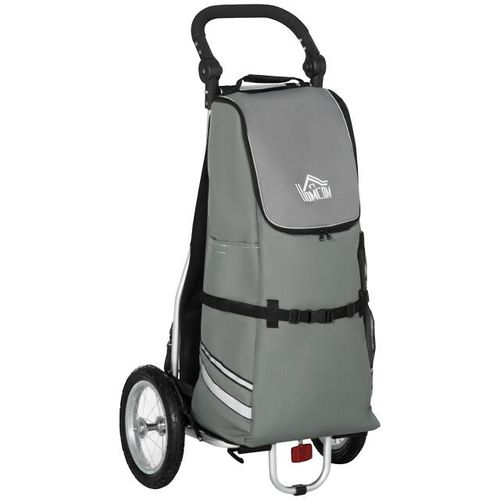 4goodz Homcom 3-in-1 boodschappentrolley winkelwagen fietsaanhanger steekwagen