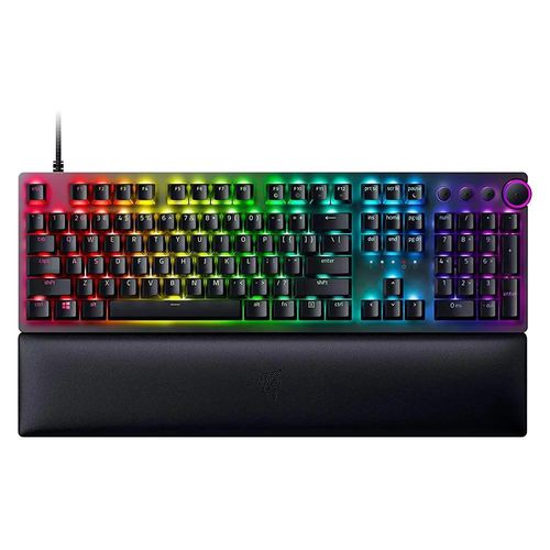 Razer Huntsman V2 Optische Gaming-Tastatur RGB-LED-Licht, Nordic-Layout, Kabelgebunden, Schwarz, Clicky Purple Switch, Numerisches Tastenfeld
