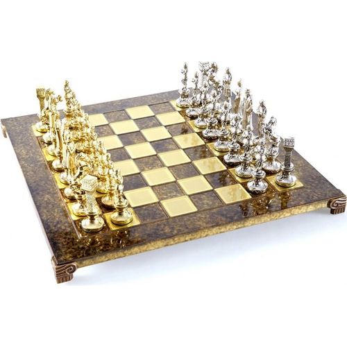 Großes exklusives Schachspiel - 36x36 cm - Gold und Silber - Renaissance S9BRGS