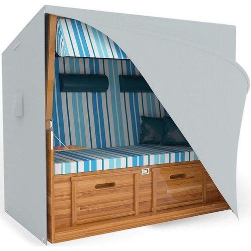 Beachtuch, wasserdicht, UV-resistente, 600D Karo-Stoff, 155 x 90 x 160 cm, grau